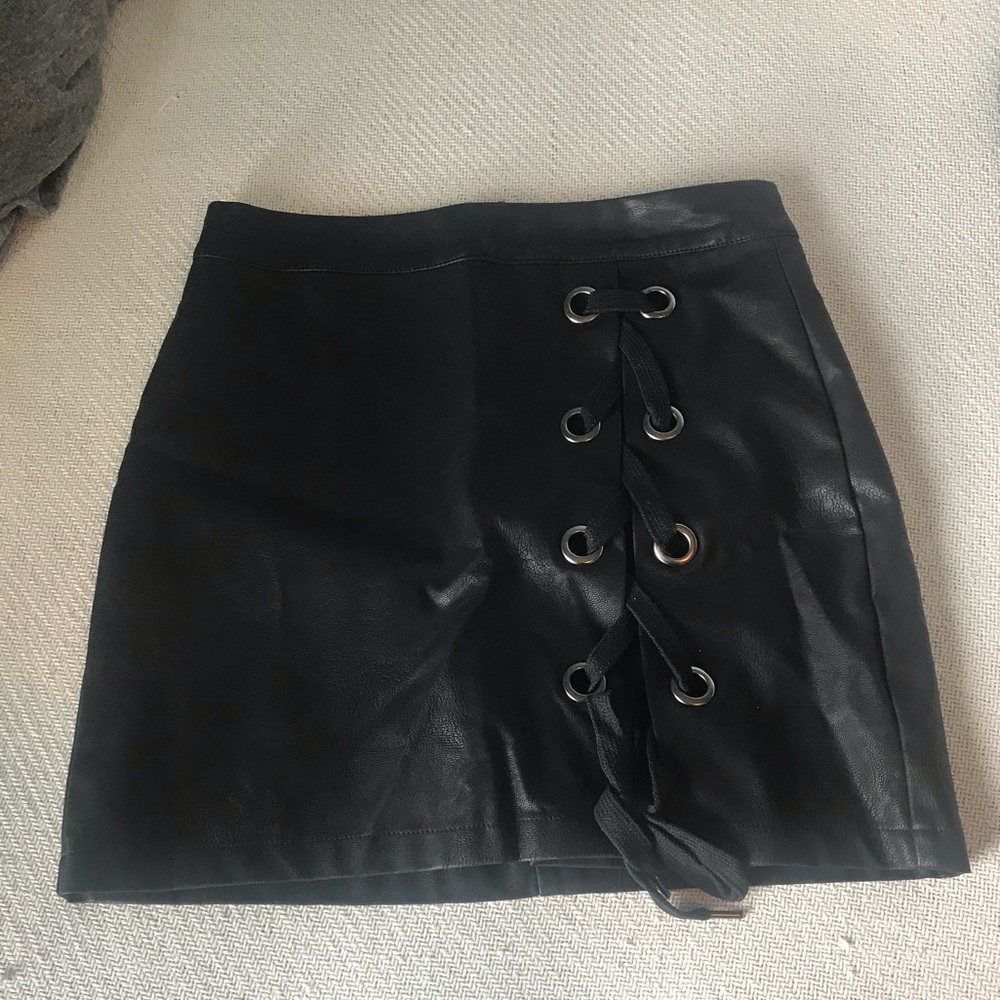 Signature 8 Leather Skirt with Ties!